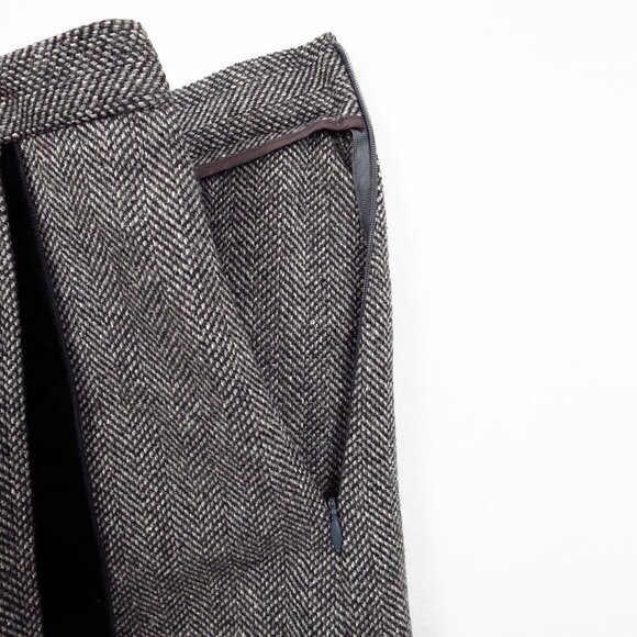 Caractère Wool Tweed and Velvet Box Pleated Multi Texture Mini Skirt 6 - Picture 8 of 14